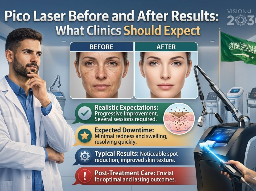 Before and after results of pico laser treatment for skin pigmentation